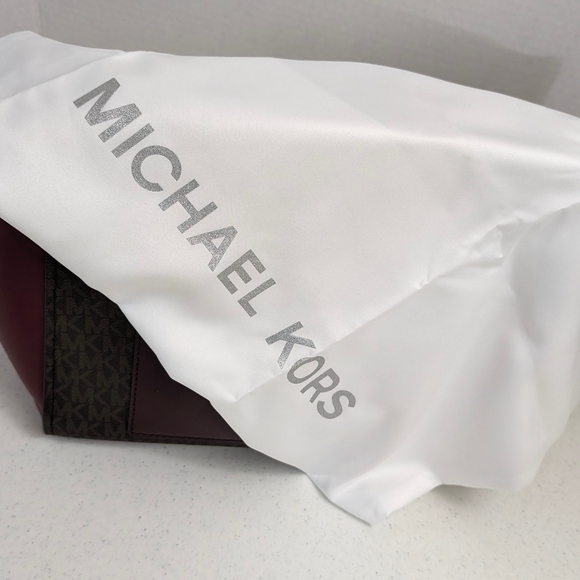 Michael Kors Benning Satchel Maroon & Brown Tote Bag - Picture 6 of 15